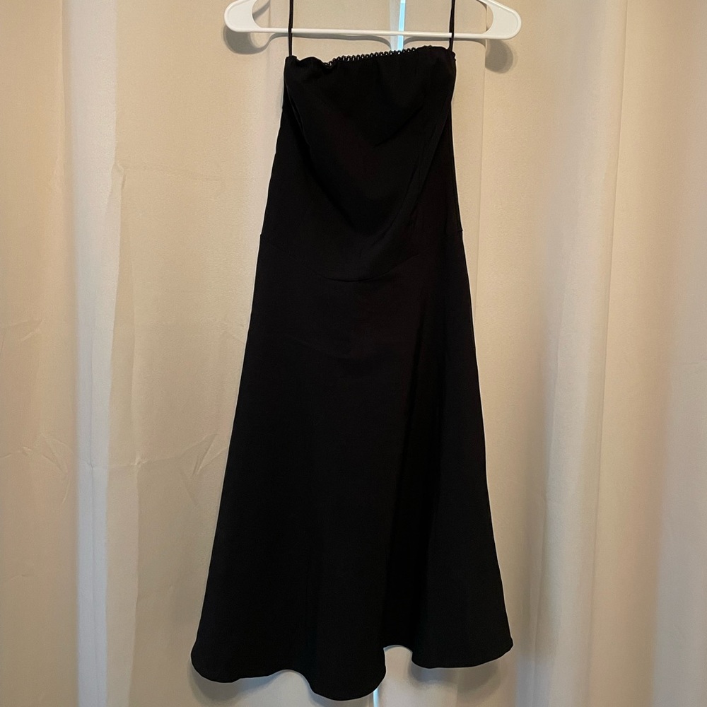 Strapless black A line dress
